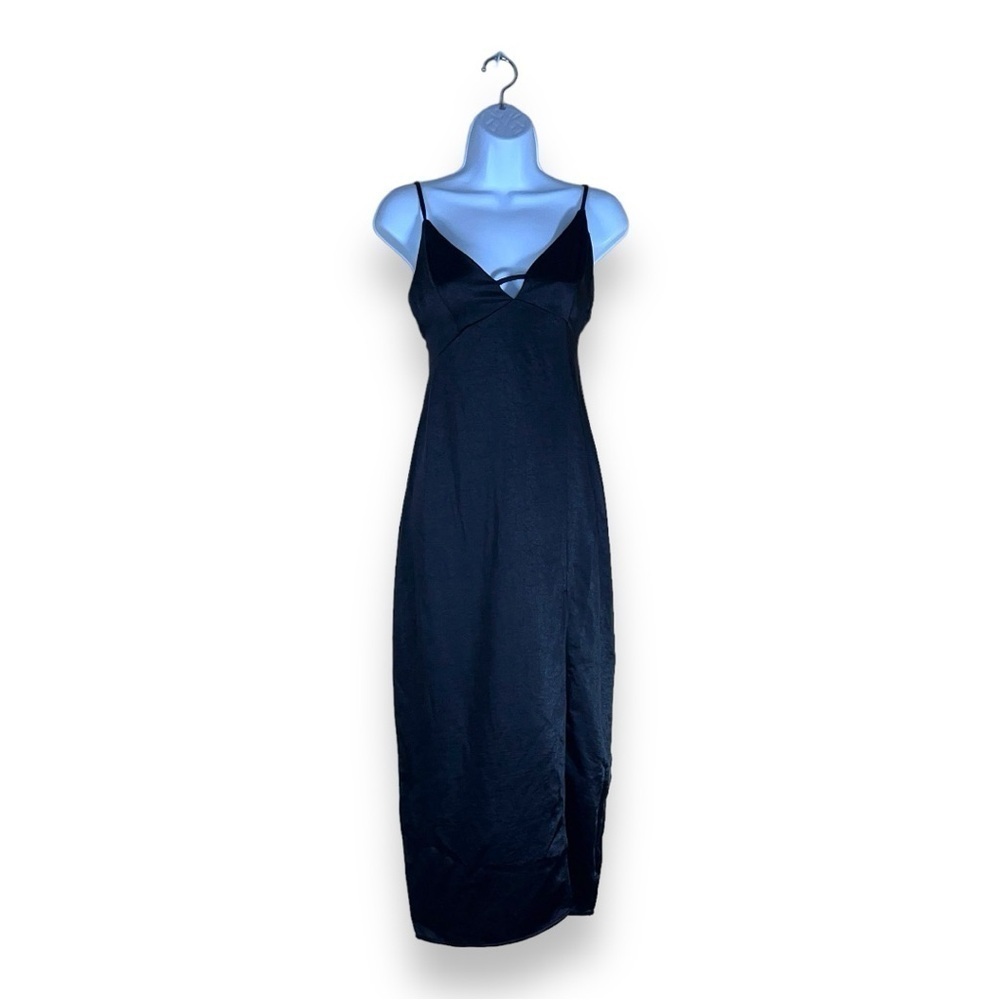 NEW MEDIUM WILD FABLE BLACK SATIN DRESS GOTH Y2K STYLE OPEN BACK  EVENT PARTY